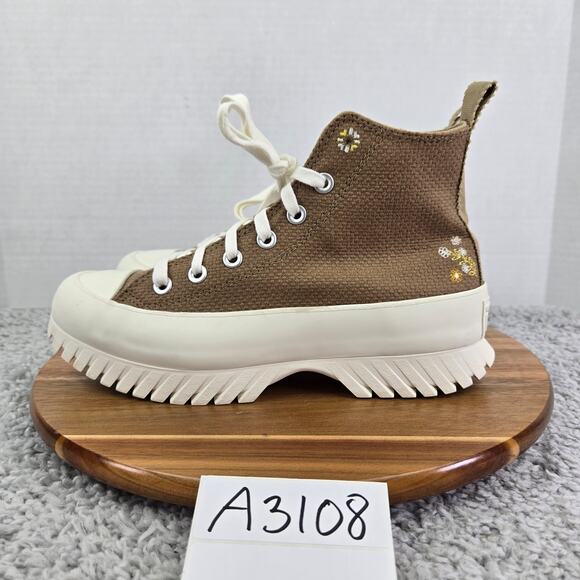 Converse CTAS Lugged Hi 2.0 Autumn Embroidery Sand Dune Platform Sneaker Women 8 - Picture 1 of 13